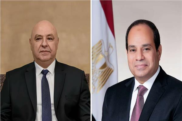  الرئيس عبد الفتاح السيسي والرئيس اللبناني جوزيف عون