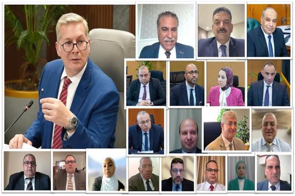 المهندس كريم بدوي وزير البترول عبر تقنية الفيديو كونفرانس في اجتماع الجمعية العامة لشركة الوادي الجديد