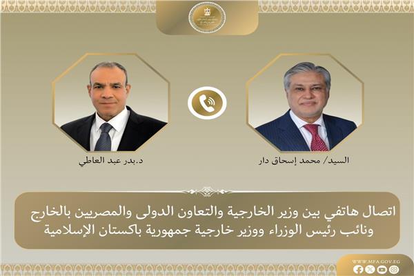 د. بدر عبد العاطي وزير الخارجية والسيد محمد إسحاق دار وزير خارجية جمهورية باكستان