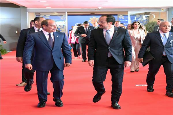 السيد الرئيس عبد الفتاح السيسي والرئيس نيكوس كريستودوليدس رئيس جمهورية قبرص