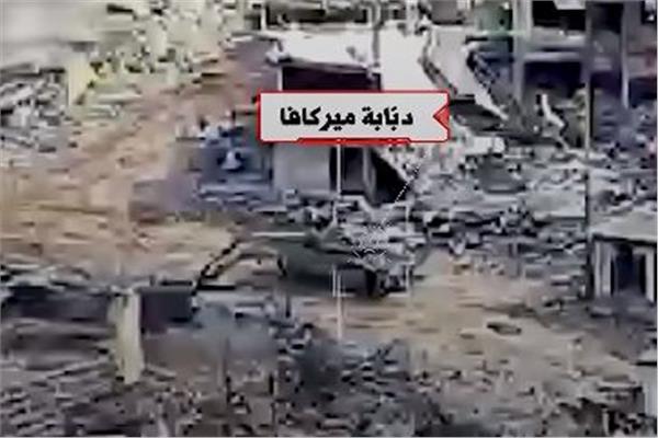 لحظة تدمير دبابة ميركافا في جنوب لبنان