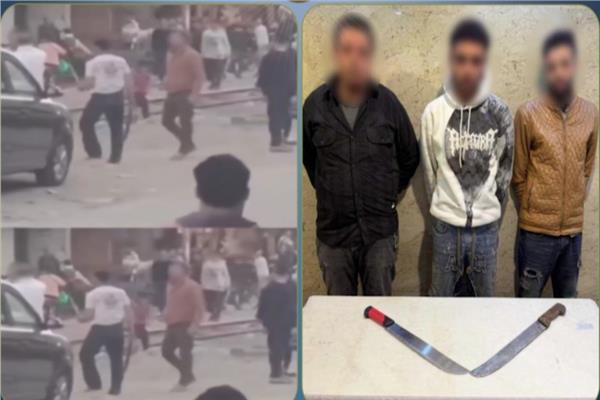 المتهمون عقب القبض عليهم 