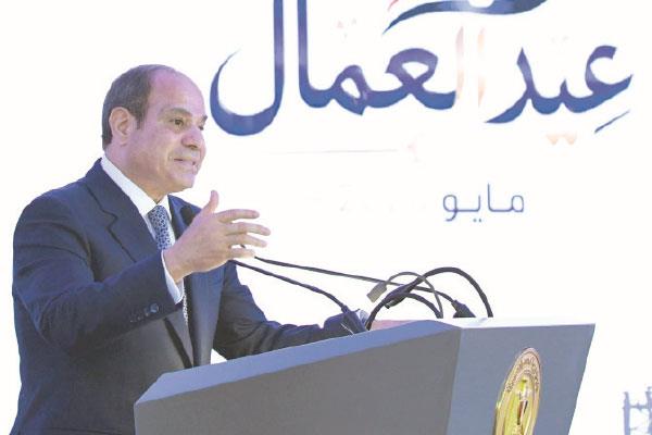 الرئيس عبد الفتاح السيسى يلقى كلمته فى الاحتفالية
