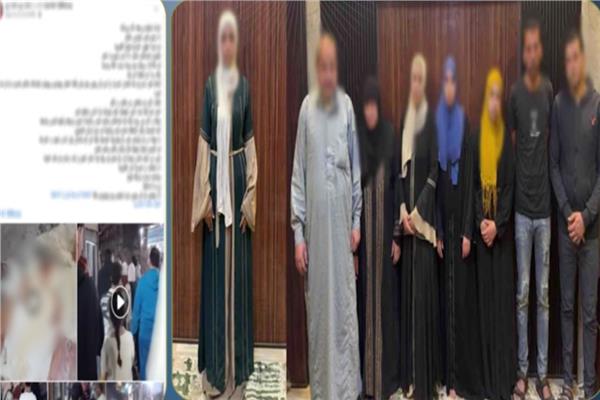 المتهمون عقب القبض عليهم 
