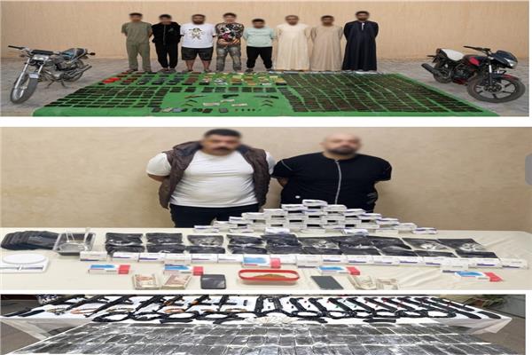 المتهمون عقب القبض عليهم 