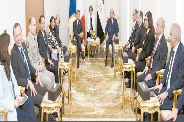 الرئيس عبدالفتاح السيسى ونظيره الفرنسى إيمانويل ماكرون 