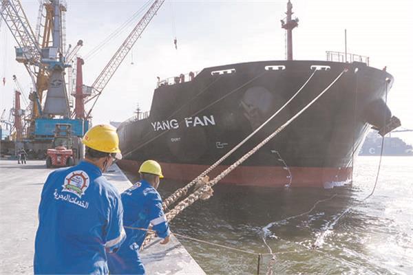 السفينة العملاقة «YANG FAN» بميناء دمياط