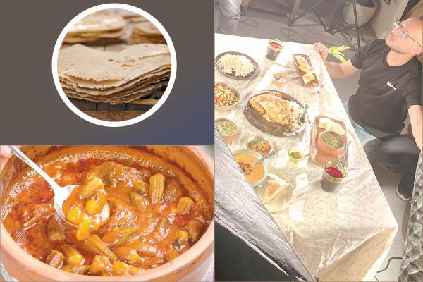 مجموعة من أكلات التراث الشعبى فى صعيد مصر - خبز المرحرح - طاجن البامية