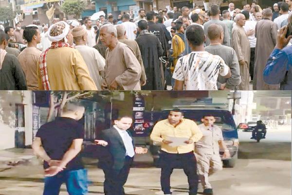  الأهالى فى مكان الحادث