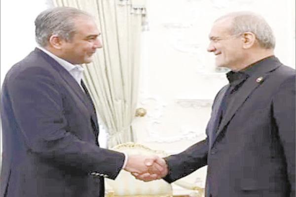 الرئيس الإيرانى أثناء استقباله لوزير الداخلية الباكستانى