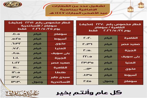 مواعيد القطارات