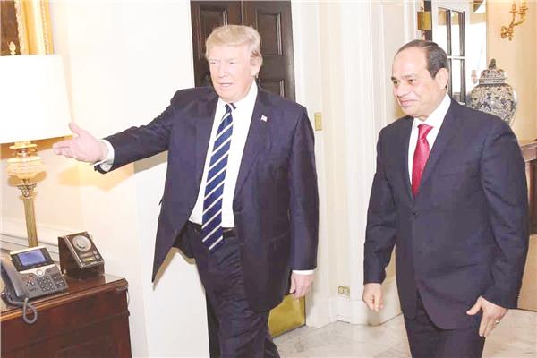 الرئيس عبدالفتاح السيسى والرئيس الأمريكى دونالد ترامب