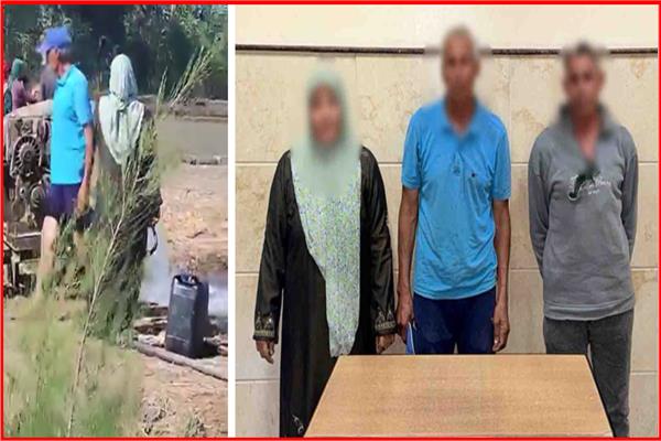 المتهمون عقب القبض عليهم 
