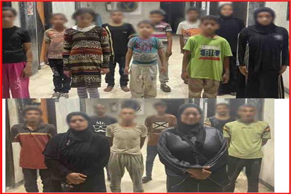 القبض على الاطفال والمتهمين 