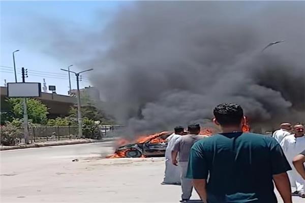 حريق هائل بالمنيا