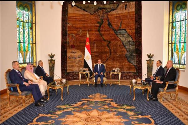 الرئيس عبد الفتاح السيسي يستقبل وزراء خارجية لاجتماع الرباعية بالقاهرة