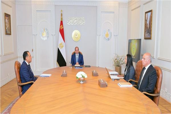 جانب من لقاء السيد الرئيس عبد الفتاح السيسي اليوم