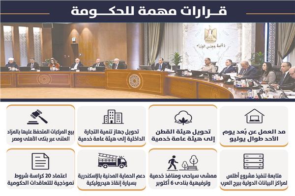 مجلس الوزراء يهنئ الرئيس والشعب فى ذكرى ثورة 30 يونيو