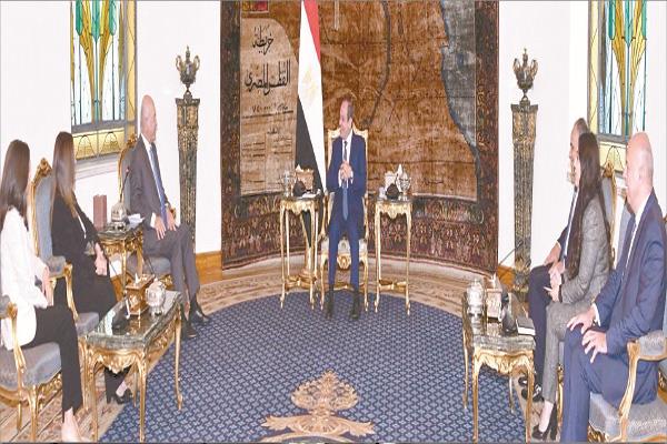 الرئيس عبدالفتاح السيسى خلال لقائه برهم صالح المفوض السامى للأمم المتحدة لشئون اللاجئين