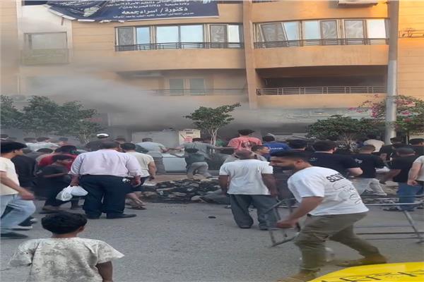 حريق مطعم مشويات بالعبور