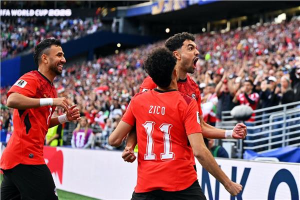 محمود صابر بعد تسجيله هدفا لمنتخب مصر أمام إيران