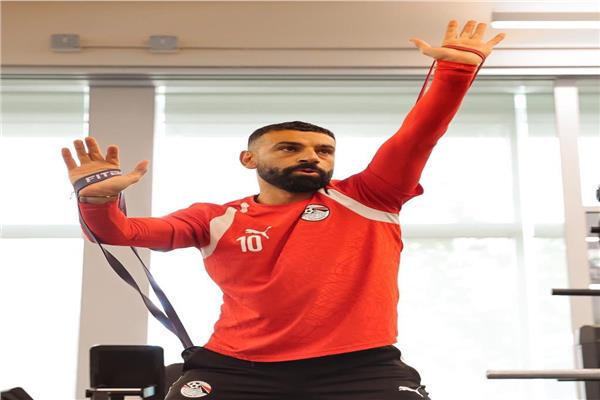 محمد صلاح خلال التدريبات