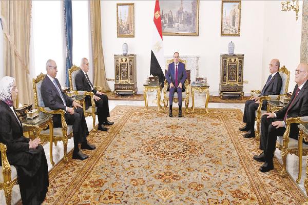 الرئيس عبدالفتاح السيسى خلال استقباله رؤساء الهيئات القضائية الجدد