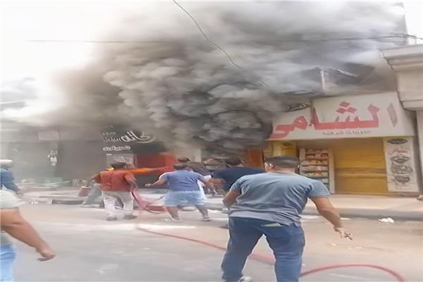 حريق احد المحال التجارية