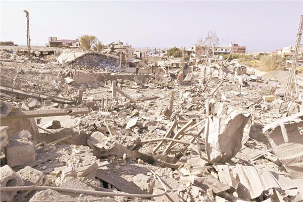 الدمار الذى خلفته الغارة الإسرائيلية على جنوب لبنان