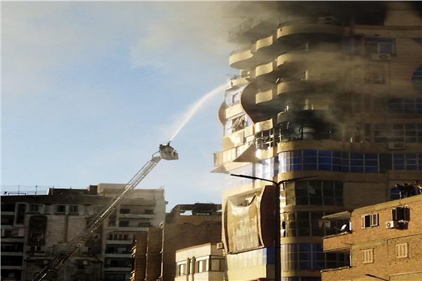 حريق برج معهد الاتصالات بسوهاج