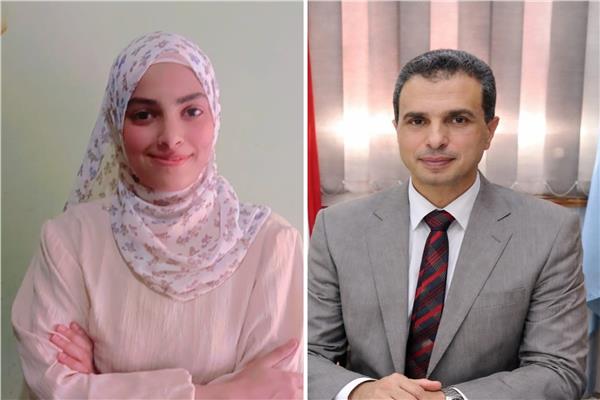 علاء جودة وكيل وزارة التربية والتعليم يهنئ الطالبة غدير فتحى 