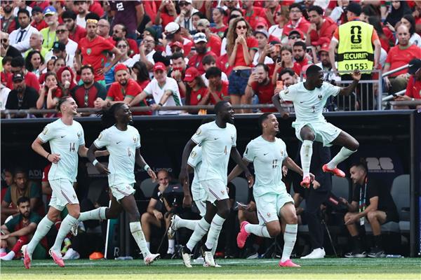 جانب من مباراة فرنسا والمغرب