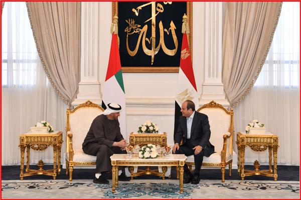 الرئيس السيسي خلال لقائه مع الشيخ محمد بن زايد