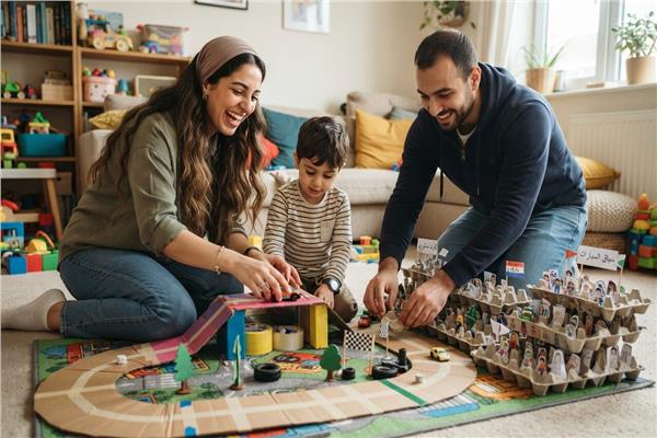 اصنع لطفلك مدينة سباق من الكرتون