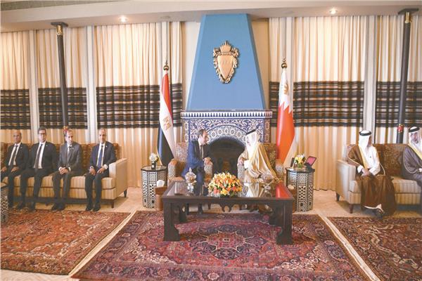 الرئيس عبدالفتاح السيسى فى جلسة مباحثات مع الملك حمد بن عيسى