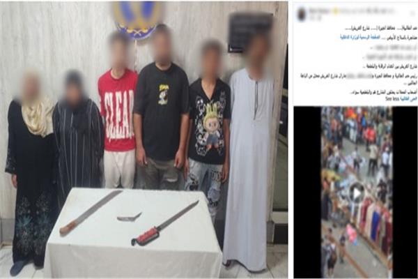 المتهمين عقب القبض عليهم 