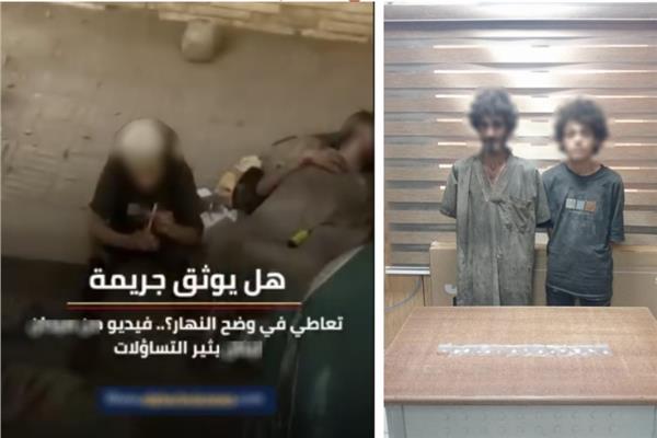 المتهمان عقب القبض عليهما