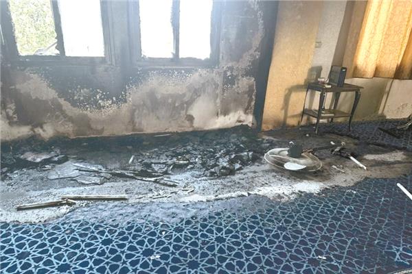 آثار حرق المسجد بالضفة
