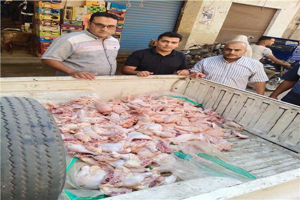 ضبط نصف طن دواجن ولحوم مجمدة فاسدة