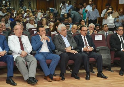 جانب من مؤتمر إعلان تفاصيل إكتشاف مخطوطة بدير سانت كاترين