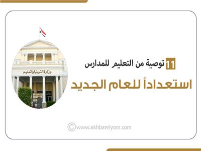 إنفوجراف| 11 توصية من التعليم للمدارس استعداداً للعام الجديد