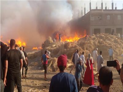 للمرة الثانية خلال اليوم.. حريق هائل بشونة للكتان بسمنود في الغربية 