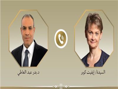 ناقشا الملفات الإقليمية|  وزير الخارجية يهنئ نظيرته البريطانية على توليها المنصب 