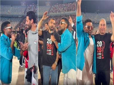 أحمد سعد يحتفل مع نجوم المنتخب بالتأهل لكأس العالم 