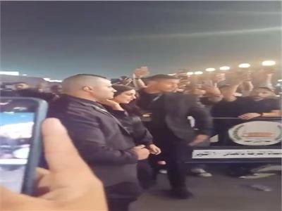 درة تصل عزاء والد الفنان محمد رمضان بمسجد الشرطة