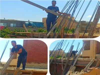 إزالة شدة خشبية لأعمال بناء مخالف بحي الهرم