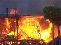 السيطرة على حريق هائل في مصنع للبورسلين والعوازل بالعبور