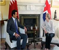 أمير قطر يبحث مع «ماي» العلاقات الثنائية بين البلدين