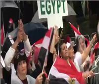 الجالية المصرية بنيويورك عقب كلمة السيسي: «تحيا مصر»