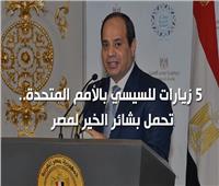 فيديوجراف| زيارات الرئيس السيسي إلى الأمم المتحدة.. تحمل بشائر الخير لمصر